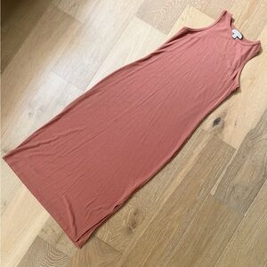 Prologue Ribbed Sleeveless Clay Midi Tank Dress XS side slit